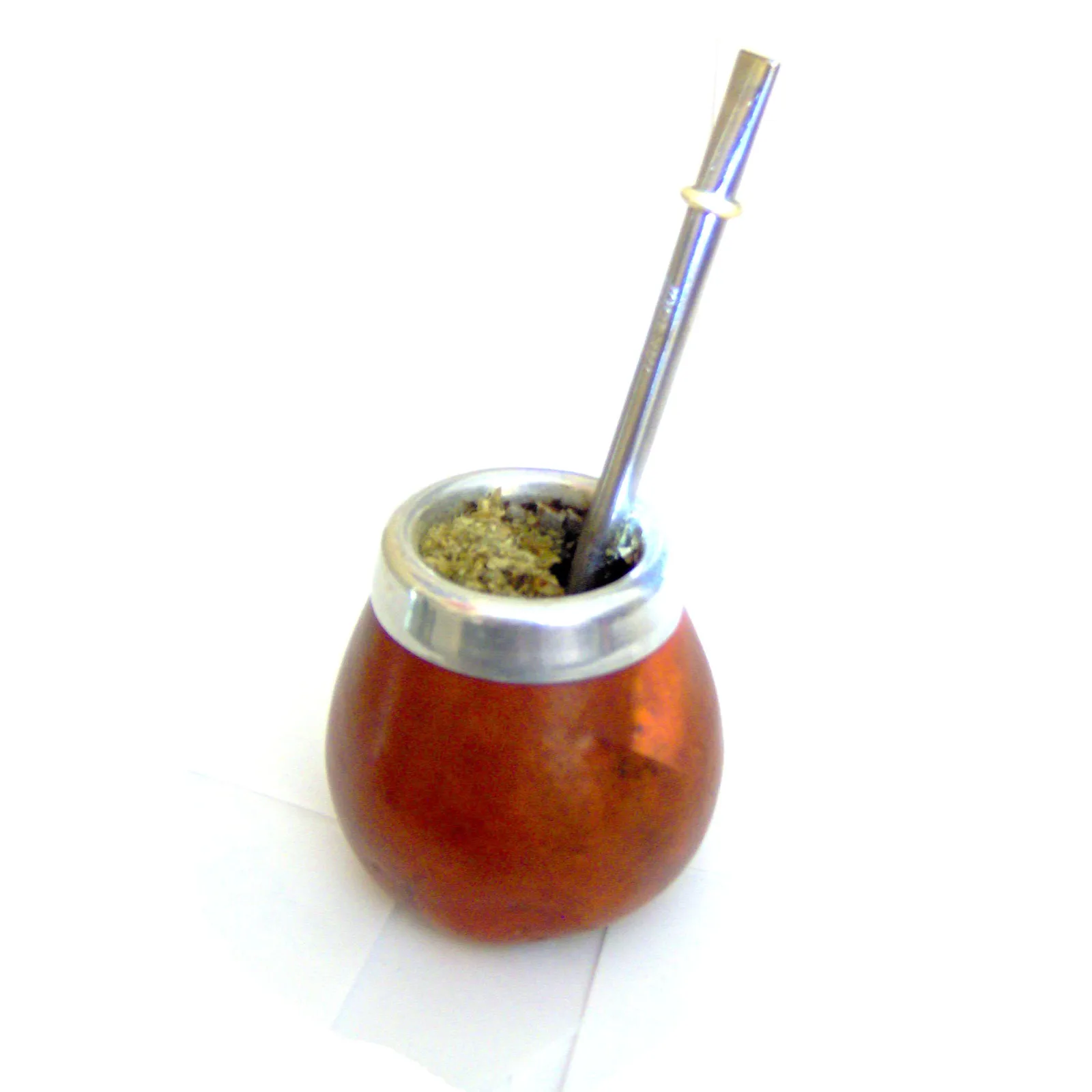 Mate calabaza con virola de alpaca